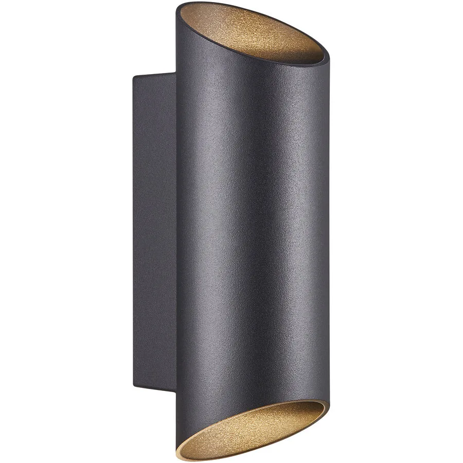 NORDLUX Wandlampe aussen Nico Round Schwarz Aluminium 7.7 cm 23.5 cm
