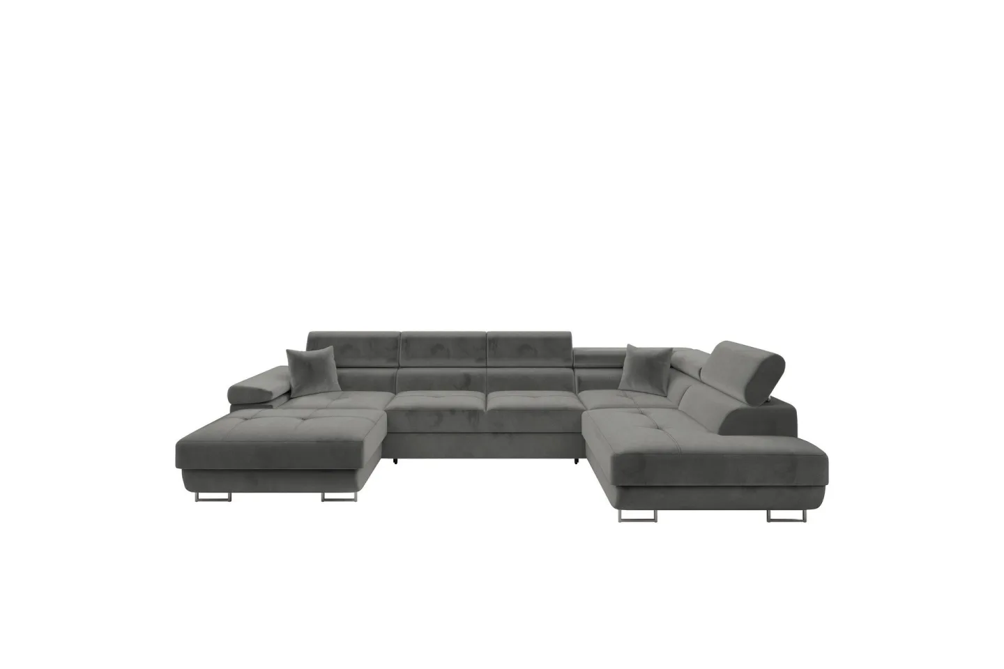 Gabina Soffa med Divan och Schäslong 4-sits - Grå