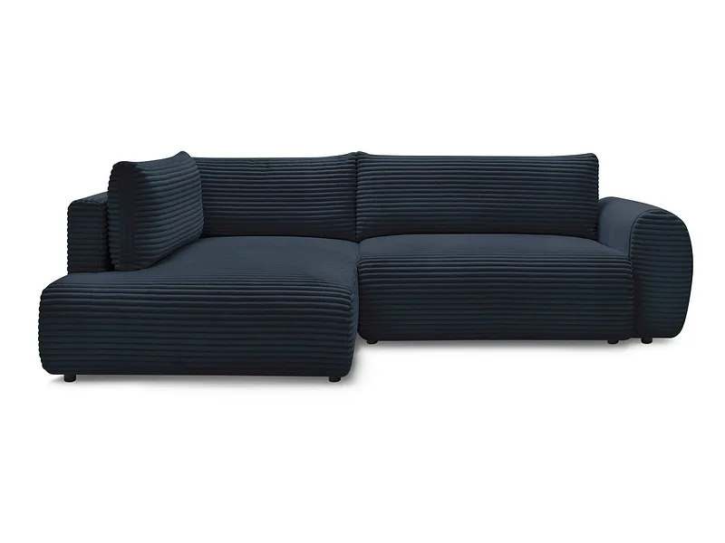 Ecksofa BOBOCHIC LUCIEN Cord-Stoff dunkelblau
