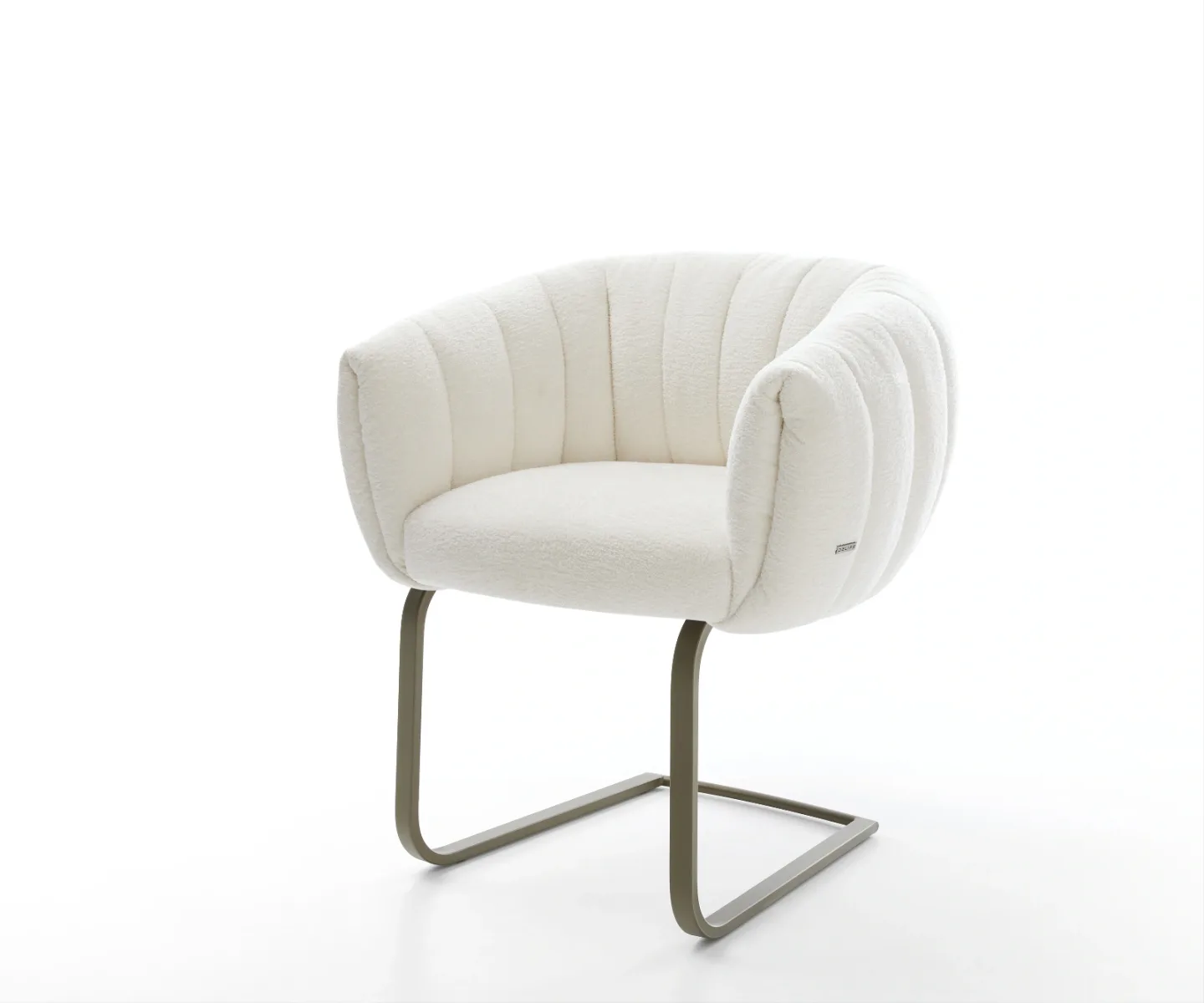 Freischwinger Jada-Flex Bouclé Soft Beige Freischwinger flach Effektfinish Titan Taschenfederkern