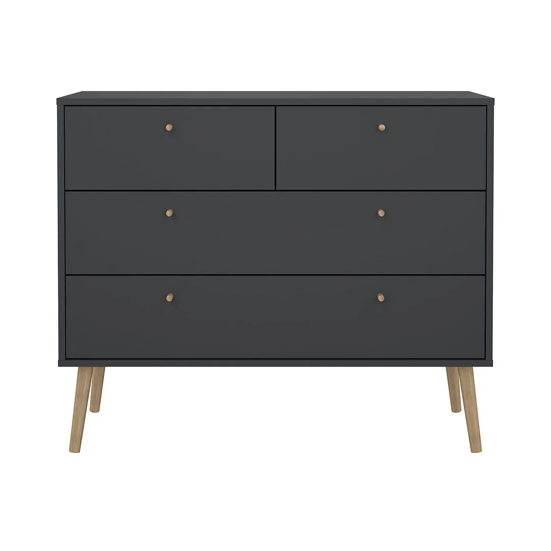 Bodo Kommode 4 Schubladen matte grau.