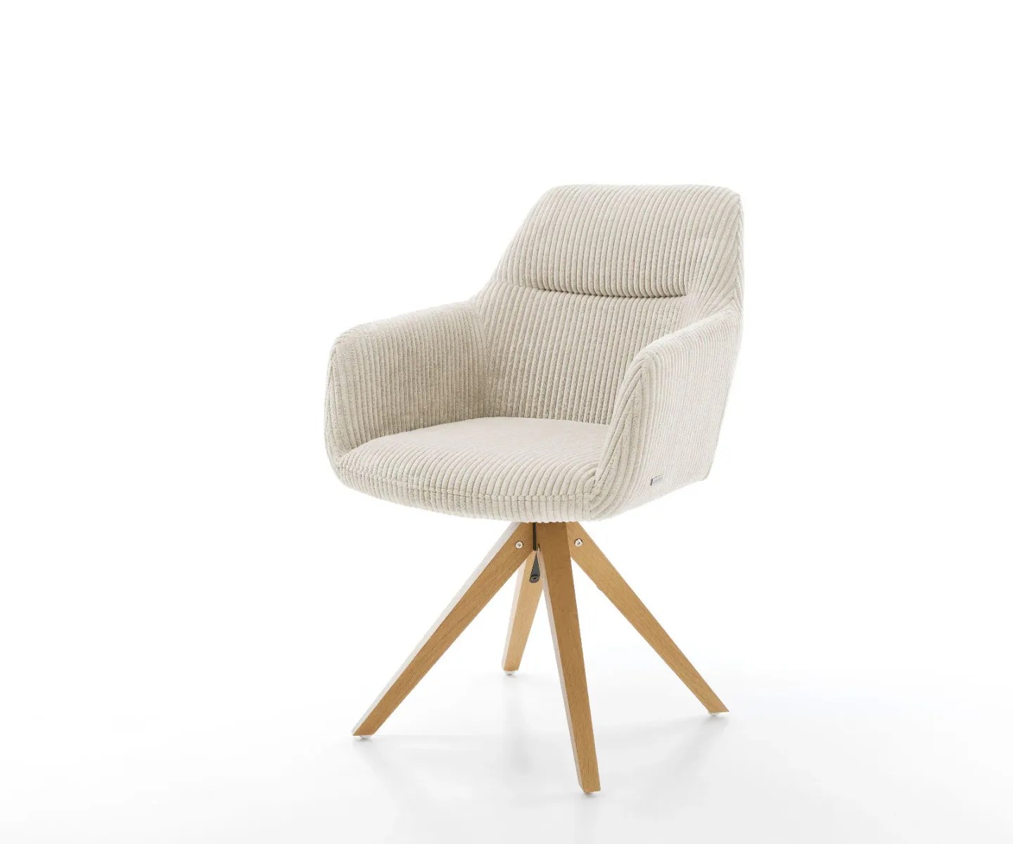 Esszimmerstuhl Pejo-Flex Cord Beige Holzgestell kantig Natur 360° drehbar Taschenfederkern