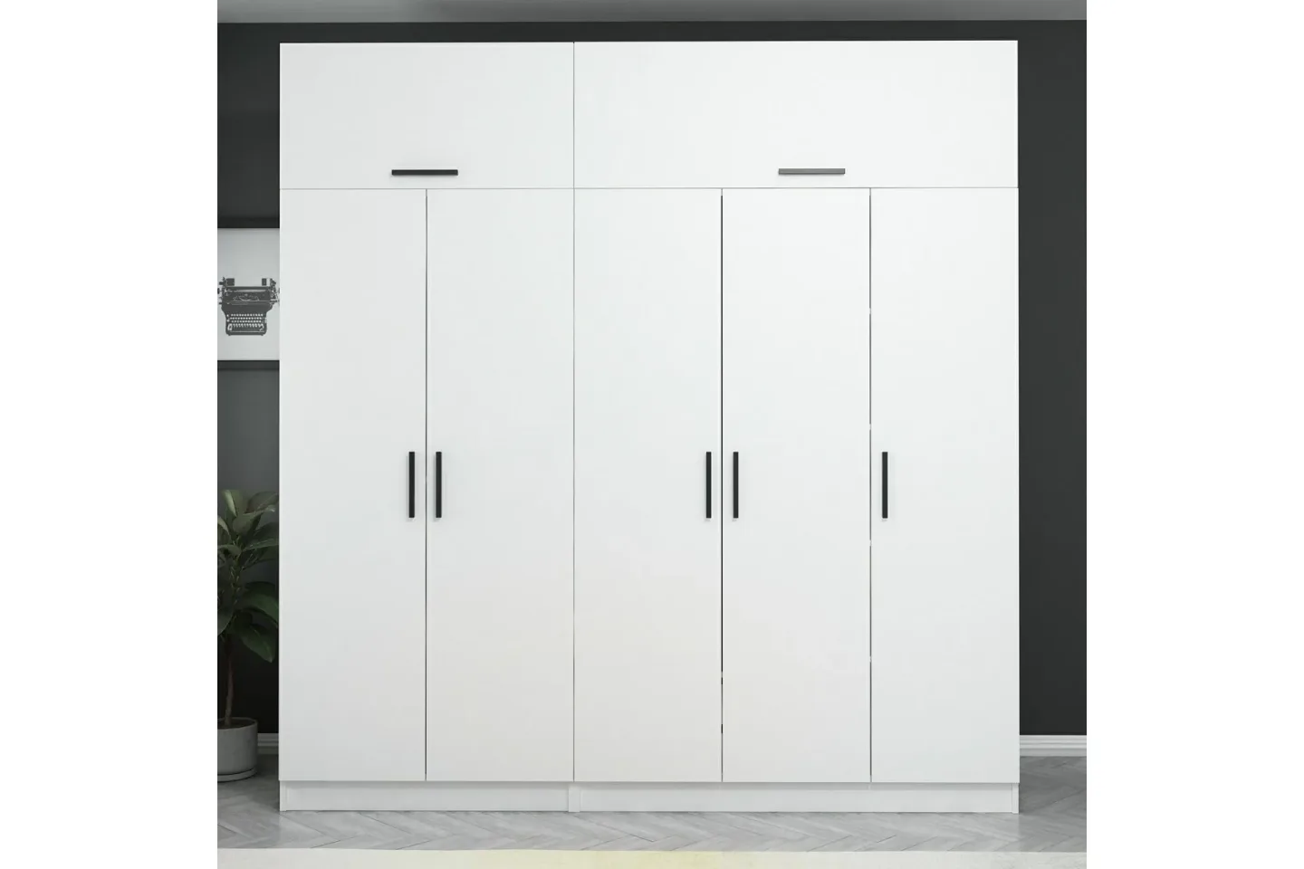 Fruitland Garderob 225 cm - Vit