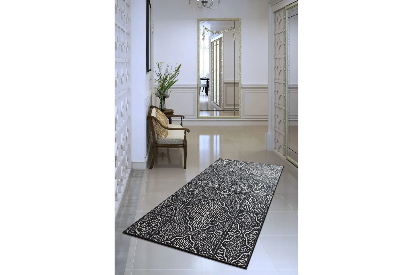 Iravathe Entrematta 80x300 cm - Svart/Sammet