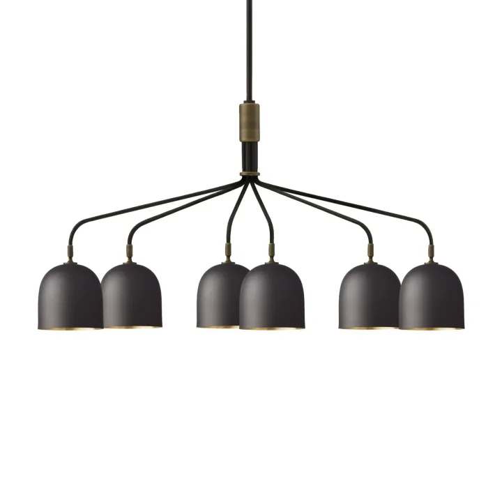 Howard 6 Kronleuchter Gunmetal - GUBI - Wohnzimmer - Design - Metall - Mehrflammig