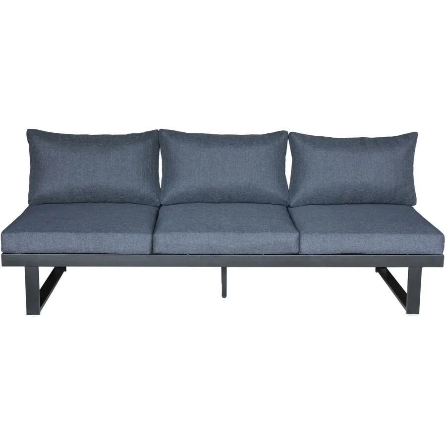 Gartenlounge Varion Schwarz Aluminium T 73 H 64 cm