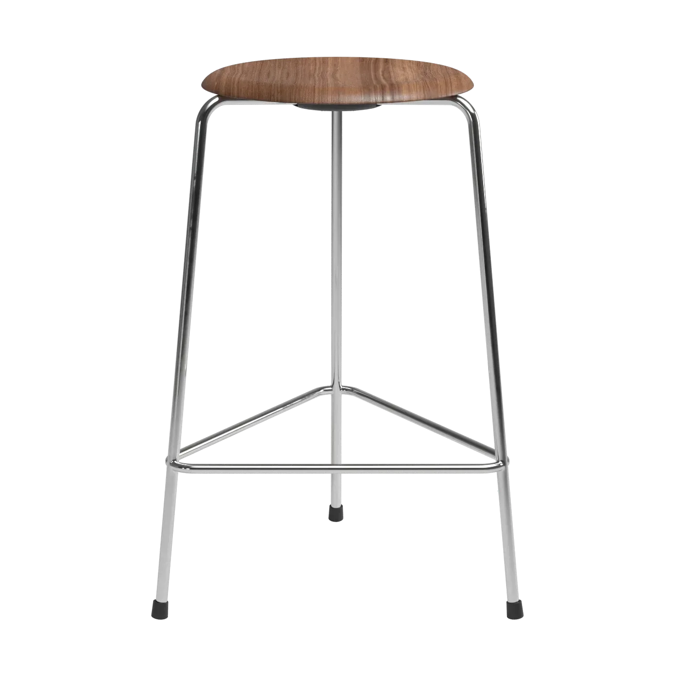 Fritz Hansen High Dot counter Stuhl 3 Beine Walnuss-Chrom