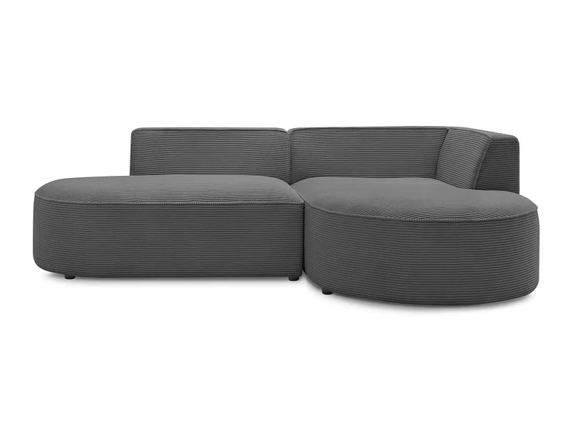 Ecksofa BOBOCHIC ROUSSEAU Cord-Stoff dunkelgrau