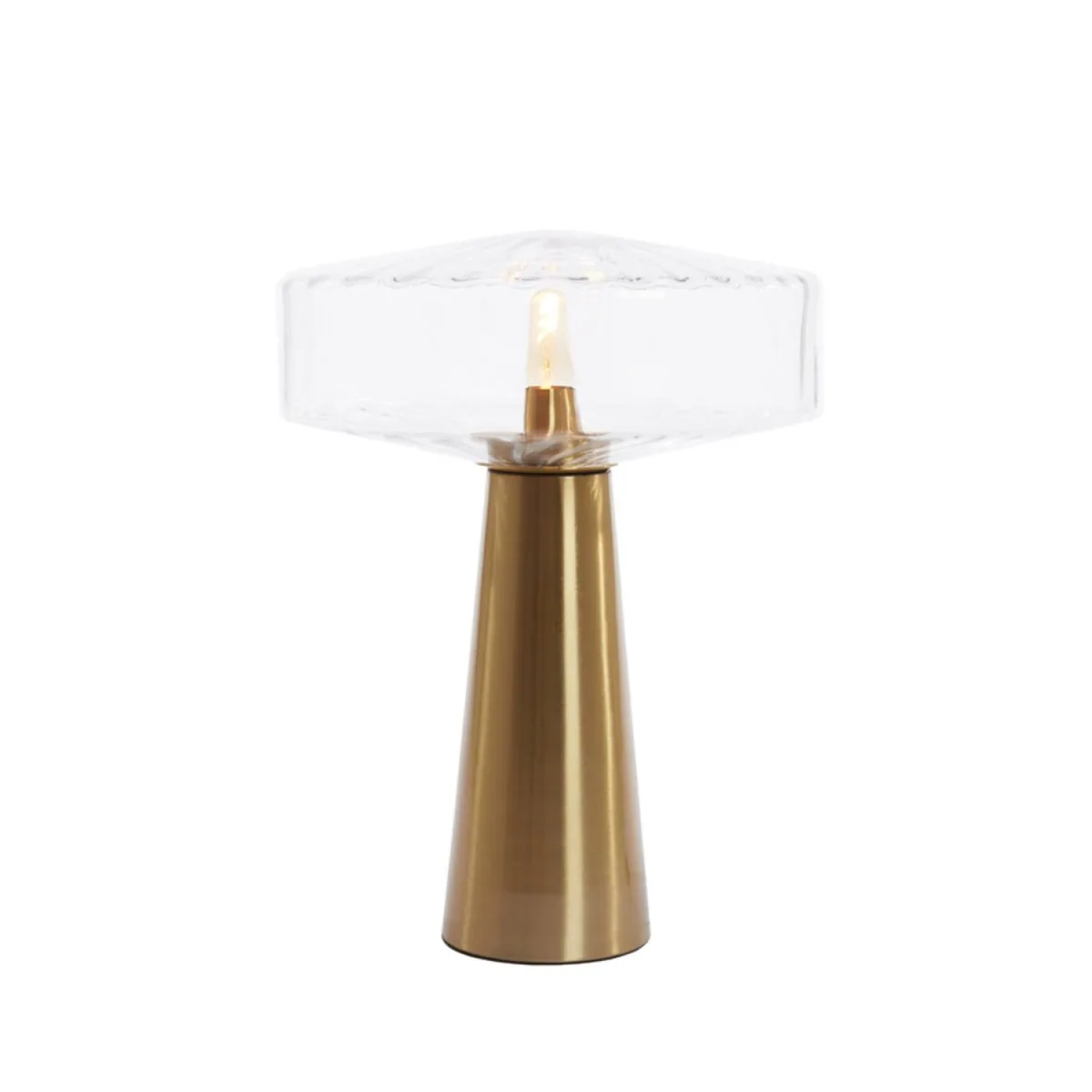 Light & Living - Pleat 53cm - Bordslampa - Guld/klar