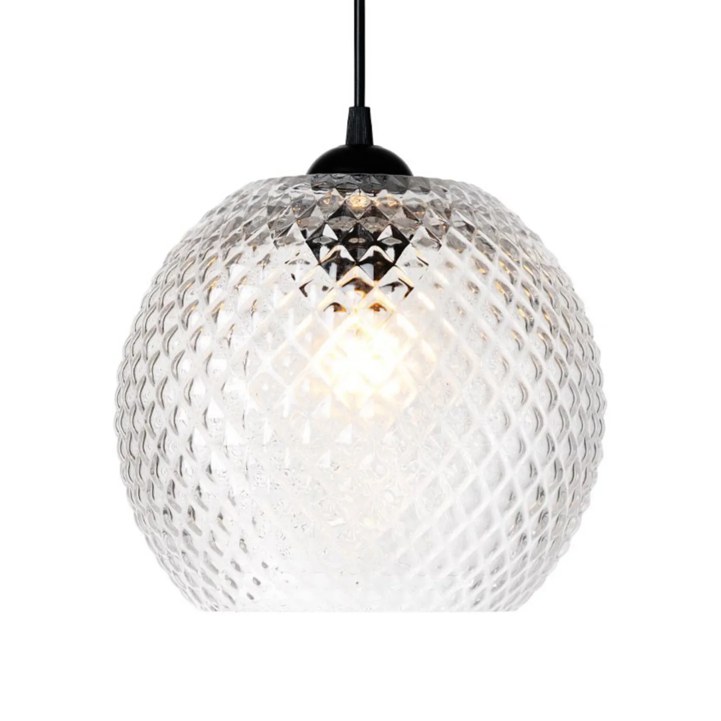 NOBB hänglampa, klar, Ø 22 cm, glas, E27 – Halo Design - Vardagsrum - Med en ljuskälla