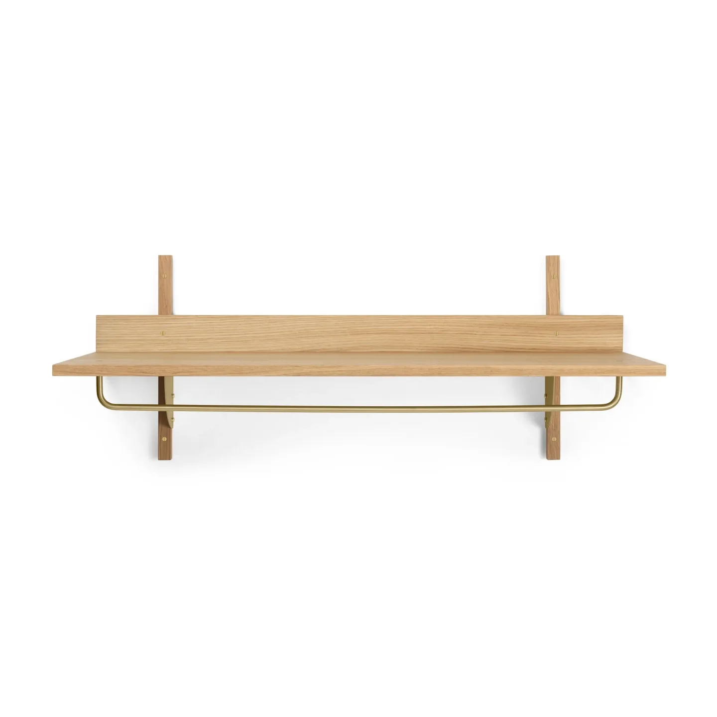 Ferm Living Sector hylla med stång 37x87 cm Oak-brass