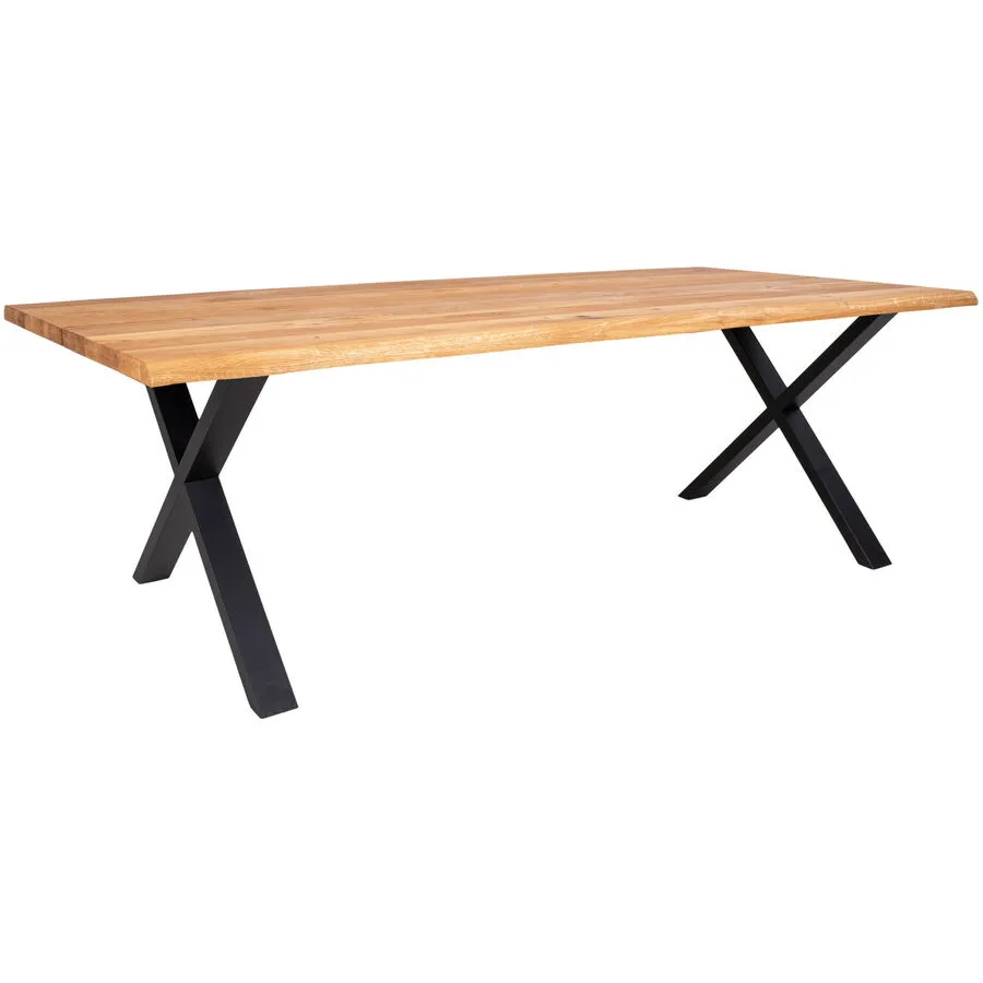 Esstisch Yavona natur/schwarz Eiche Natur/Metall B 95 T 240 cm