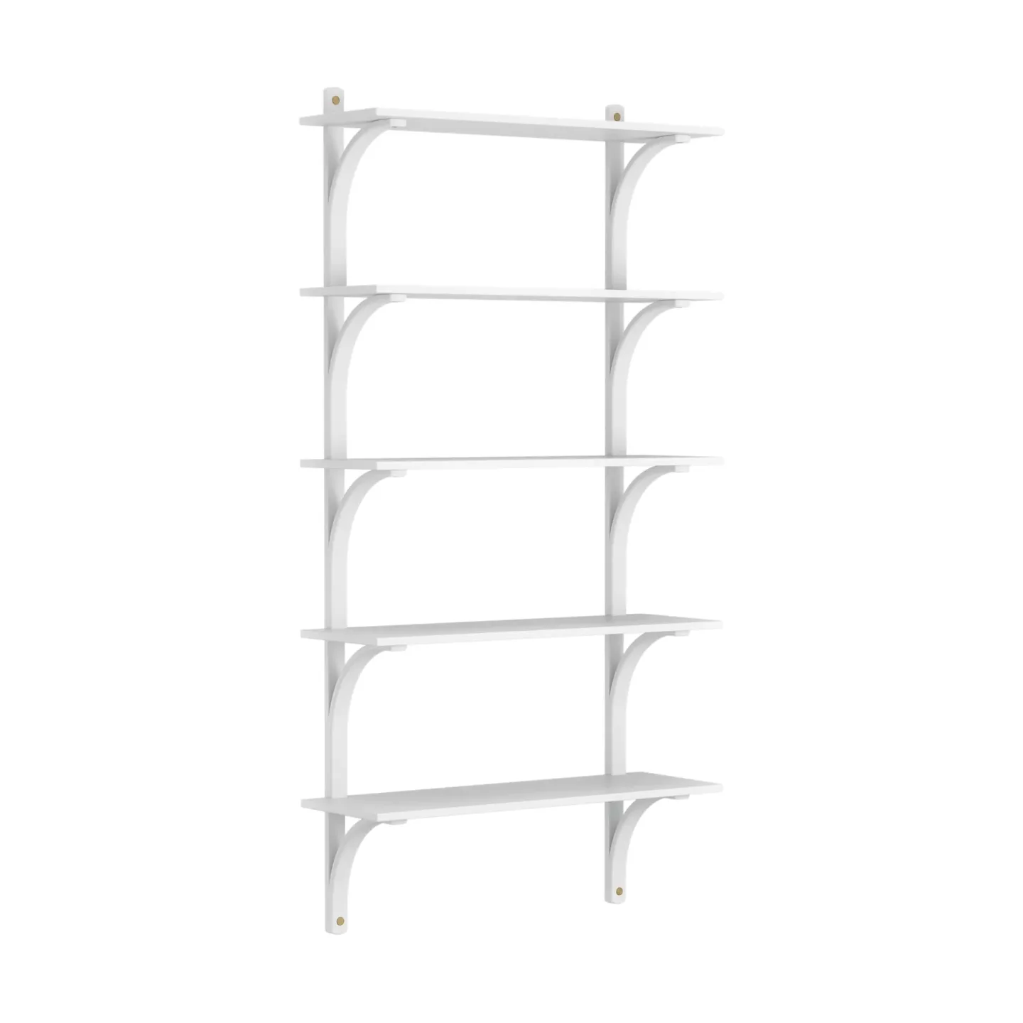 Swedese Levi Regal 5 Fachboden Weiß lasiertes Esche-messing, 90 cm