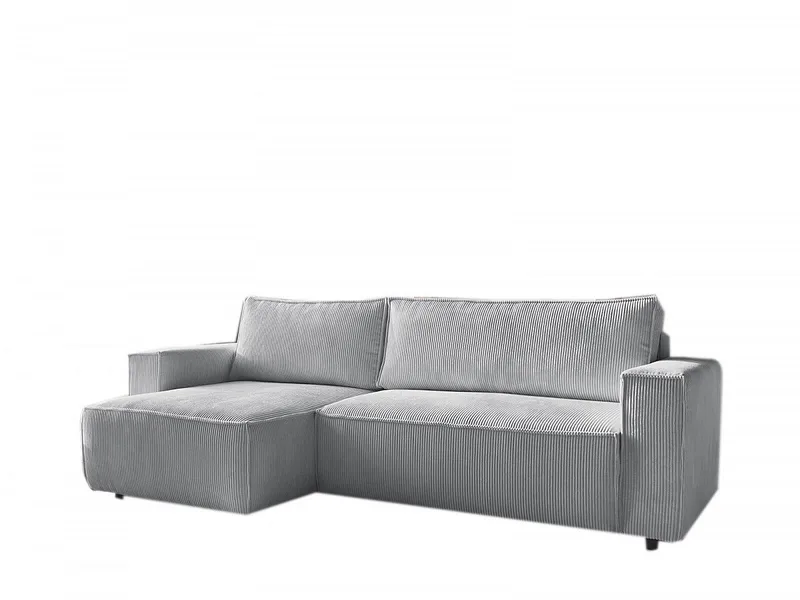 Ecksofa BOBOCHIC NIHAD Cord-Stoff hellgrau