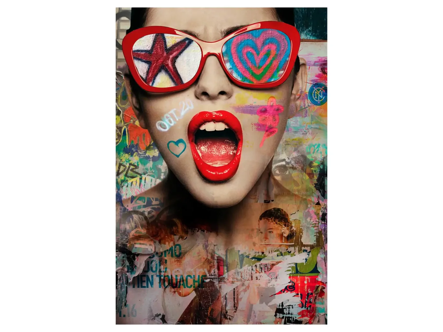 image LAND Digitaldruck auf Glas Street Art Sunglasses | Schubiger Möbel