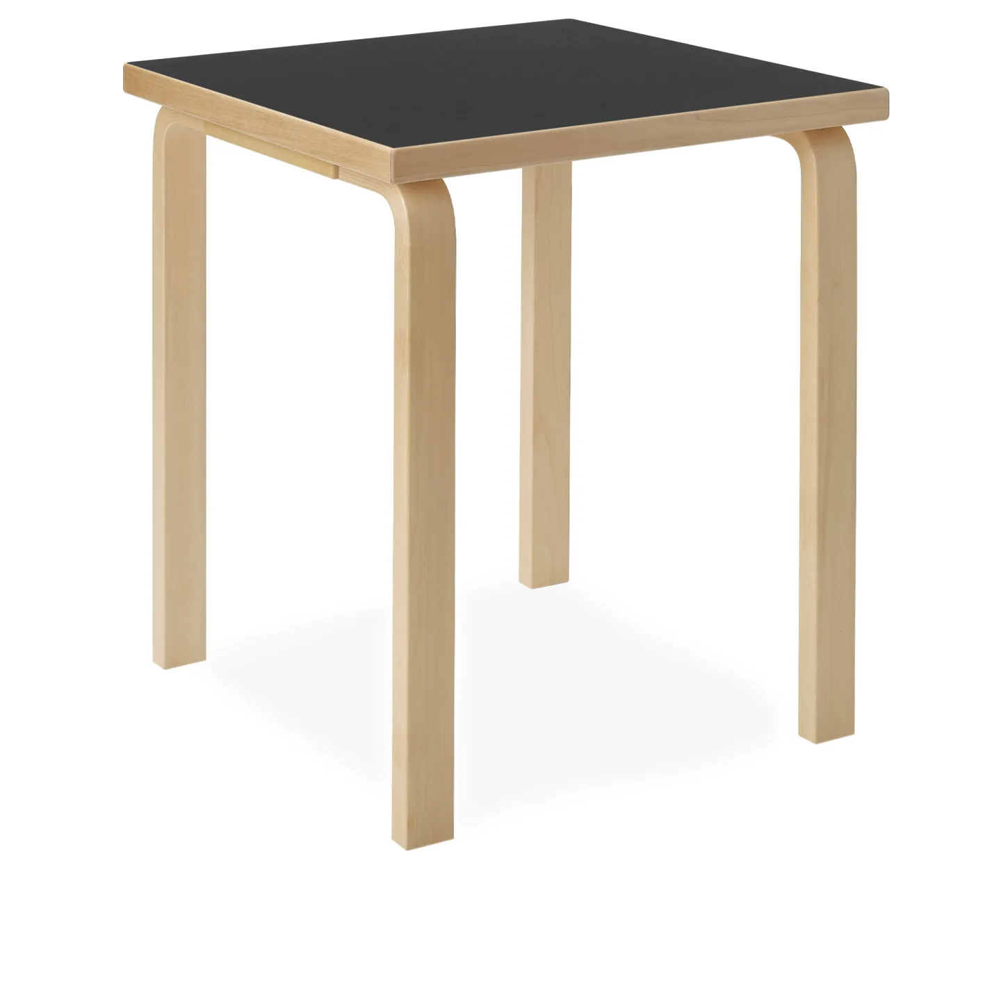 Artek - Aalto bord kvadratiskt 80C svart linoleum - Matbord - Alvar Aalto - Svart - Trä