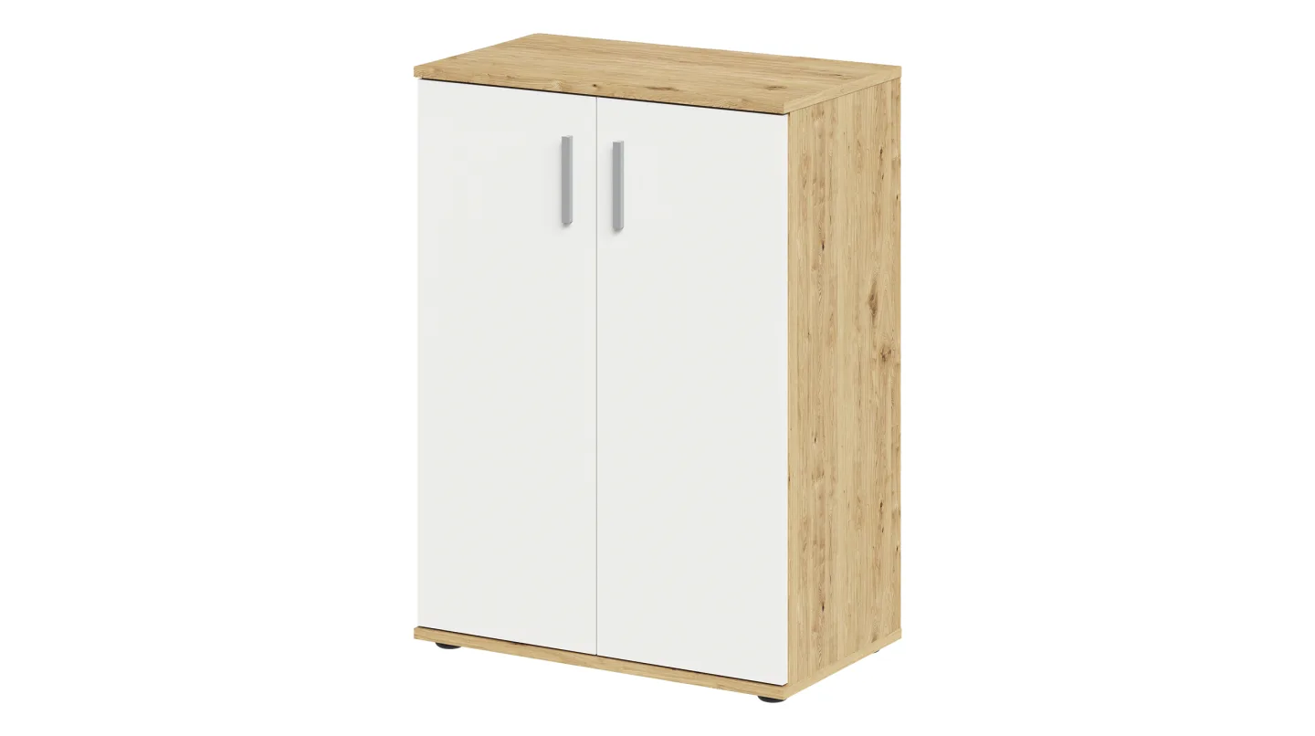 Kommode weiß Artisan Eiche 60 x 35 cm - 2-türig - ALBATA
