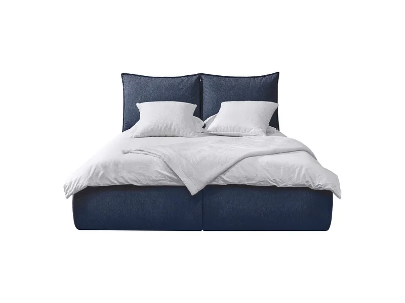 Kastenbett BOBOCHIC GARANCE 160x200cm stoff blau