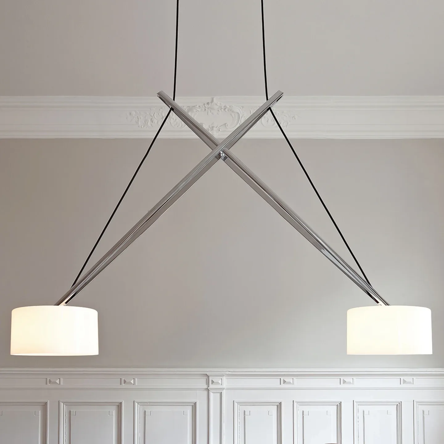 Twin LED Taklampa Chrome - Serien Lighting - Vardagsrum - Design - Metall - Med flera ljuskällor
