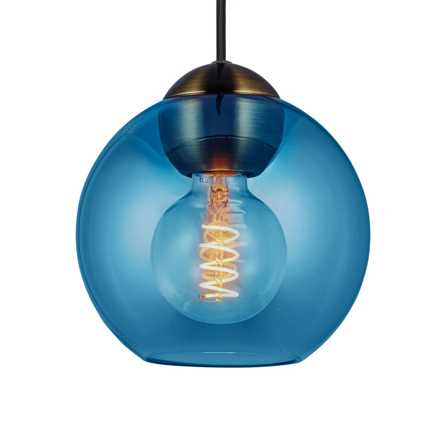 BUBBLES hængelampe, blå, Ø 18 cm, glas, E27 – Halo Design - Stue - Med én lyskilde