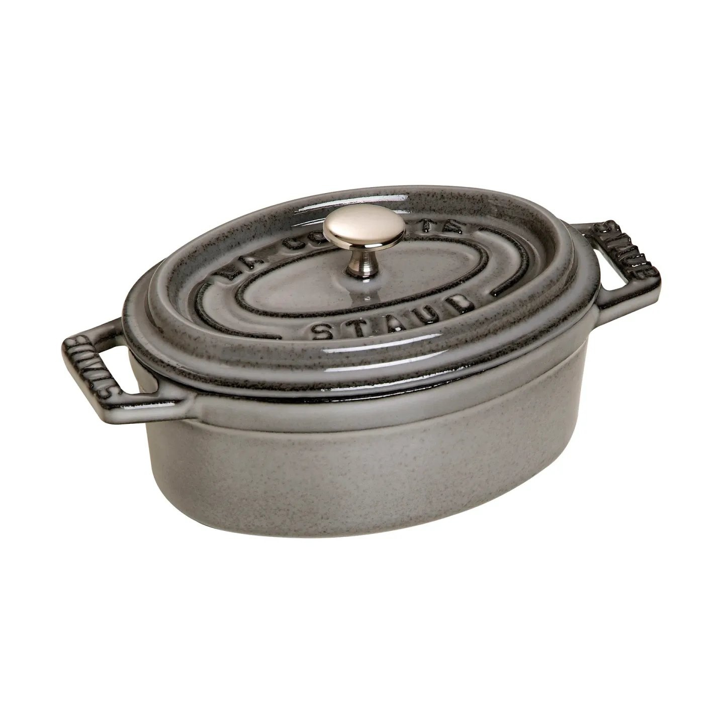 STAUB Staub La Cocotte ovaler Mini-Topf Gusseisen 0,25 L Grafitgrau