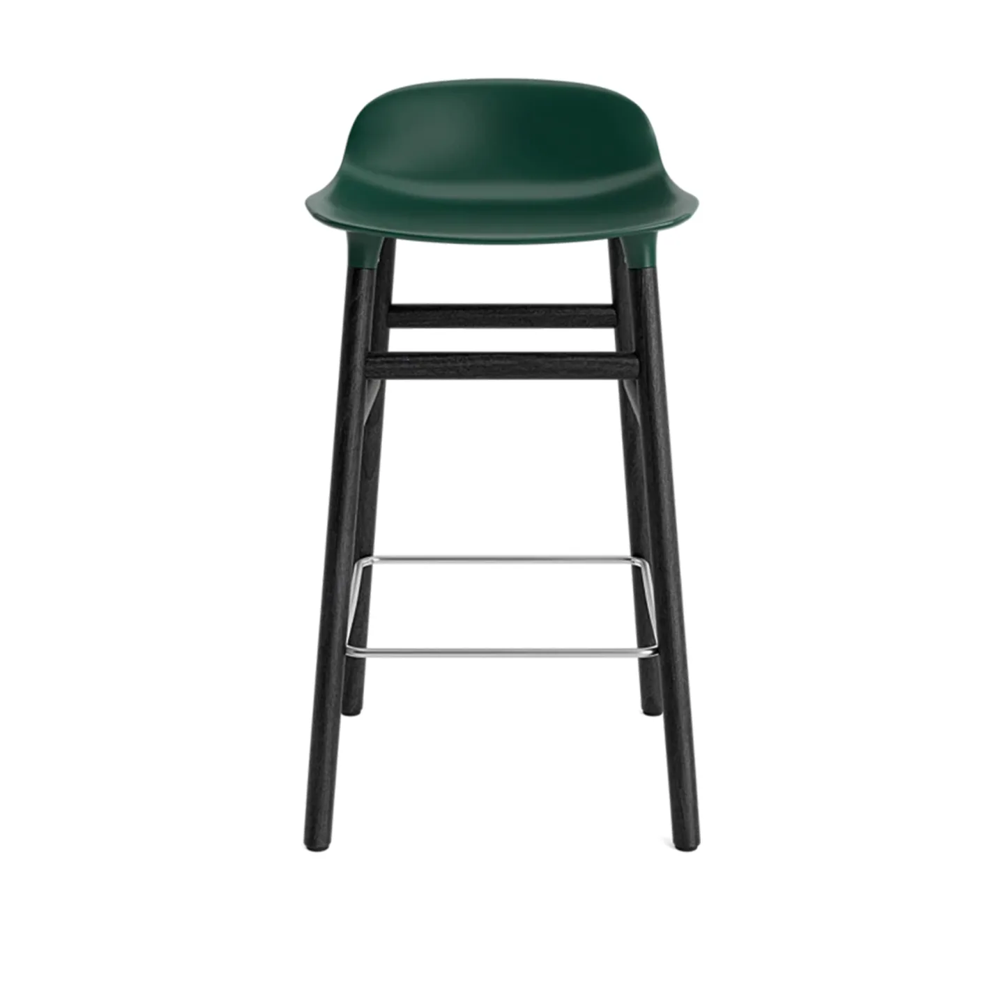 Normann Copenhagen - Form Barstool 65 cm Black Oak Green - Barstolar - Simon Legald - Grön - Trä/Plast