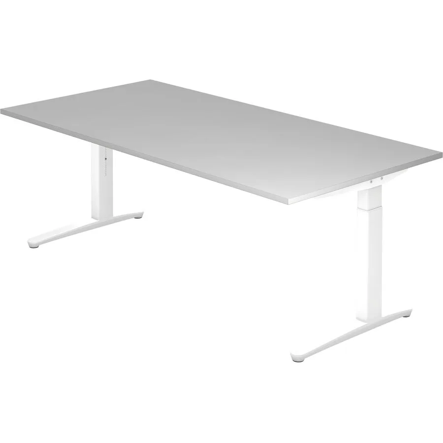 Schreibtisch Office grau Holzwerkstoff Höhenverstellbar B 200 T 100 cm