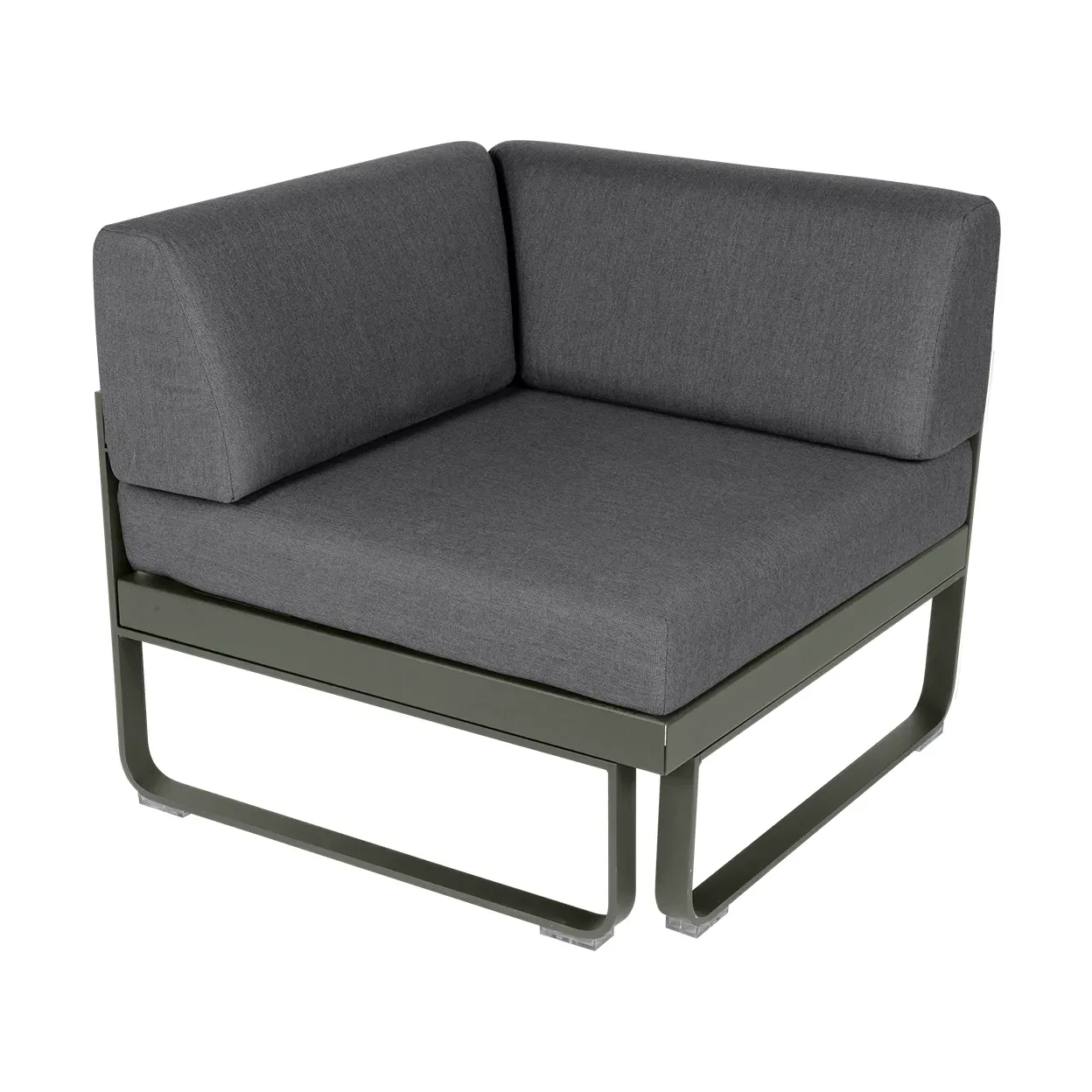 Fermob Bellevie Corner modulsoffa 1-sits Rosemary (grön)-graphite grey dyna