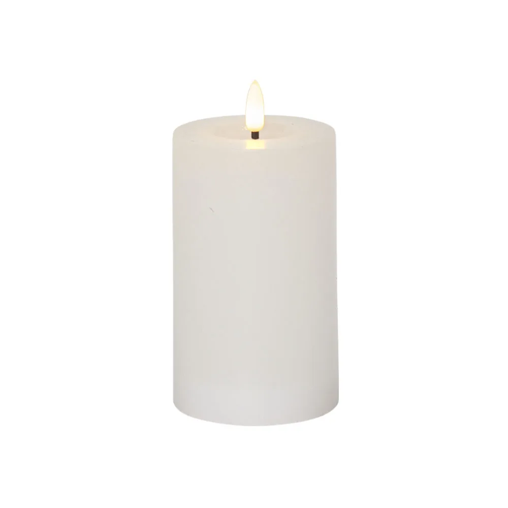 Led Blockljus flytande vax vit 15 cm