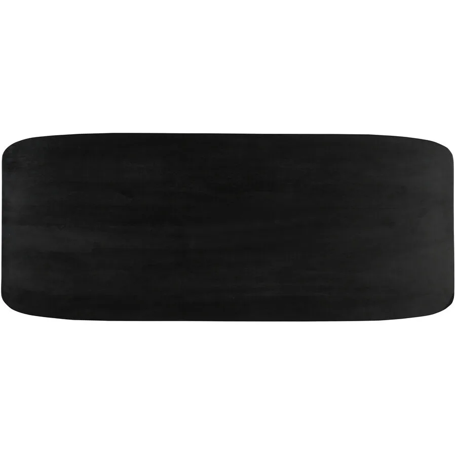 Tischplatte Smooth Schwarz Holz 180 cm - Material: Mangoholz massiv