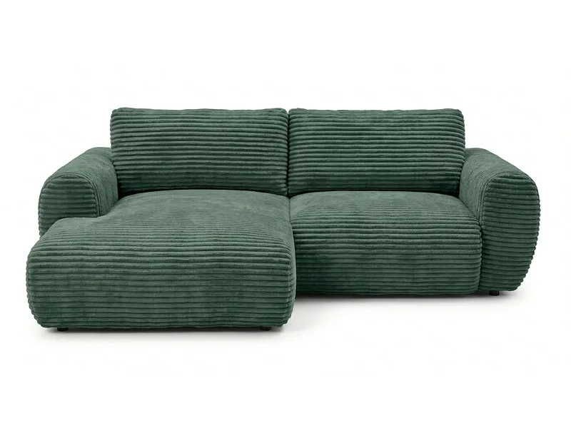Ecksofa BOBOCHIC LUCIEN Cord-Stoff grün