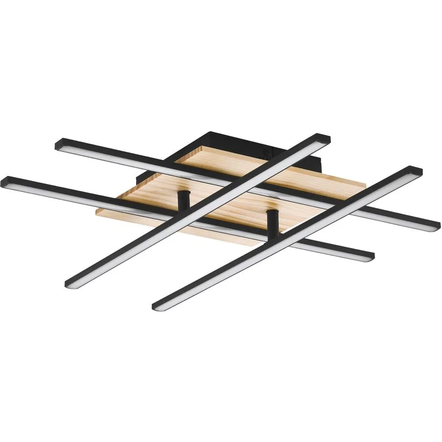 Eglo Deckenlampe Marinello 1 Braun/Schwarz/Weiss Aluminium 500 cm 90 mm - LED - Lichtfarbe: Warmweiss - LED Energiesparlampen