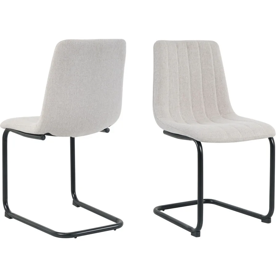 Stuhl 2er-Set Nira beige Strukturstoff