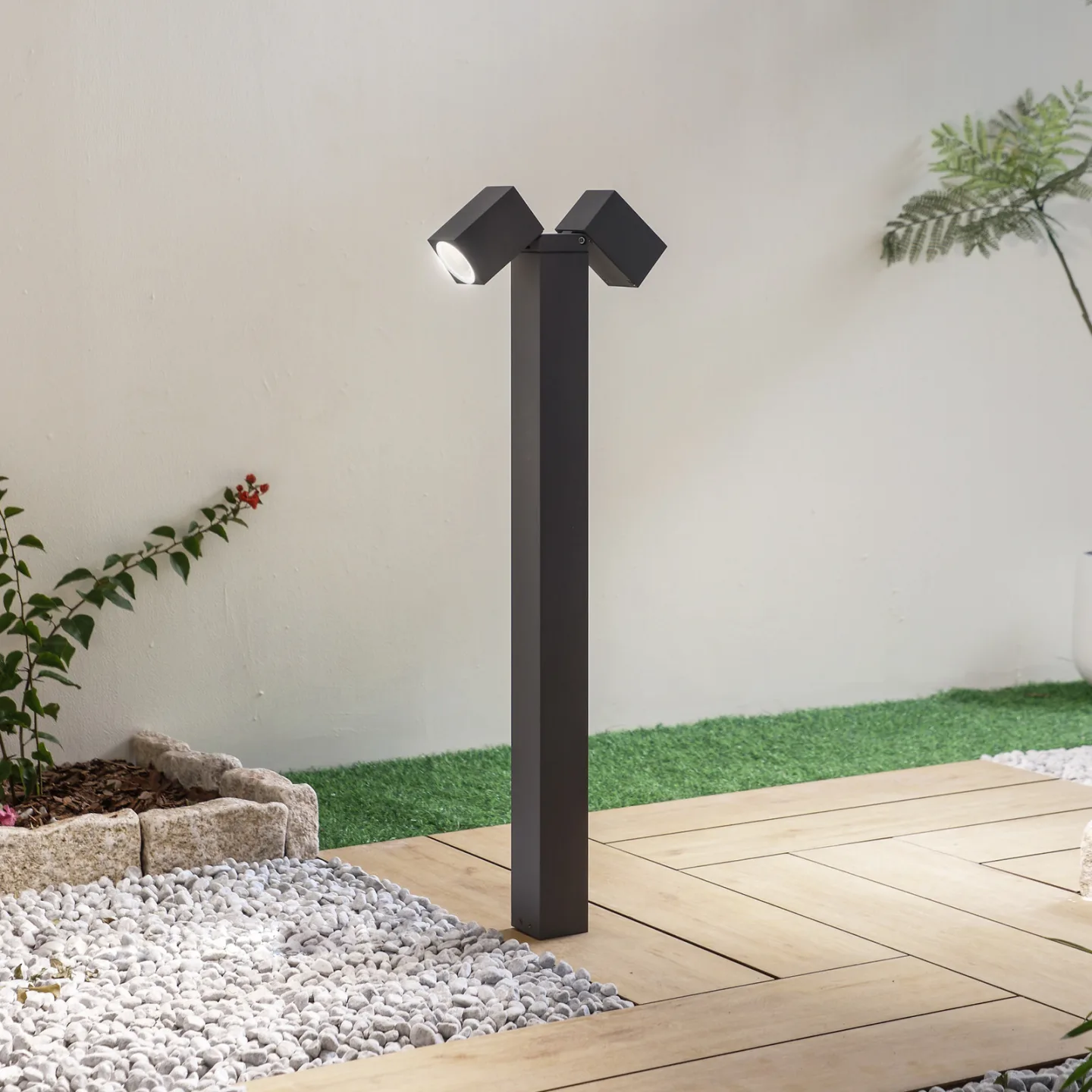 Othil 2 Poller H80 Grau - Lindby - Balkon - Modern - Aluminium - Eckig