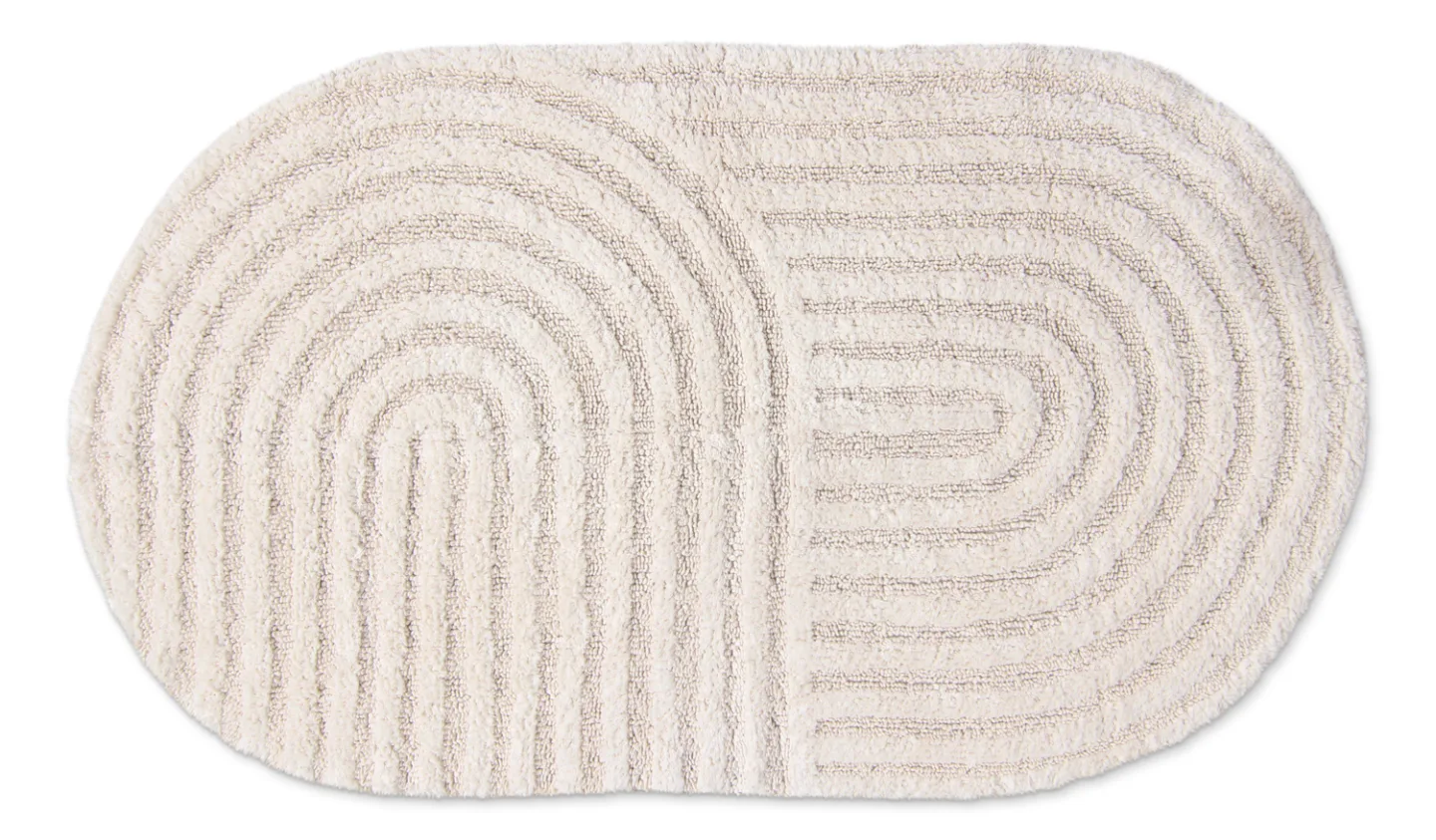 Oval baderomsmatte - Embla (off-white) (Størrelse: 50 x 90 cm)