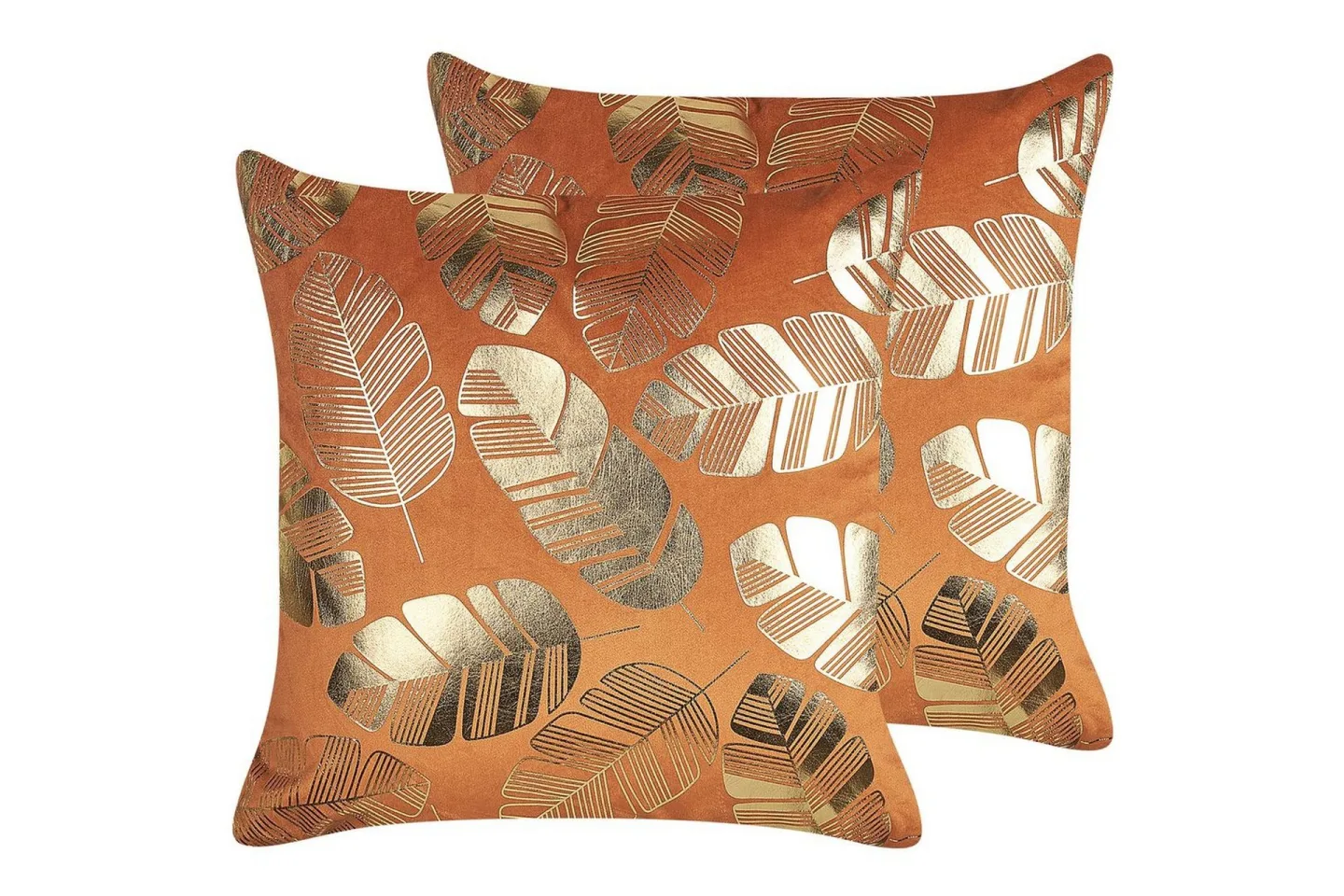 Prydnadskuddar Sunflower set om 2 Orange/guld - Orange/guld