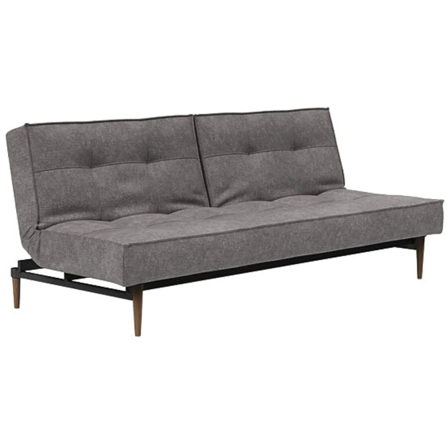 Bettsofa Split Grau Stoff 210 cm 91 cm Ausklappbar