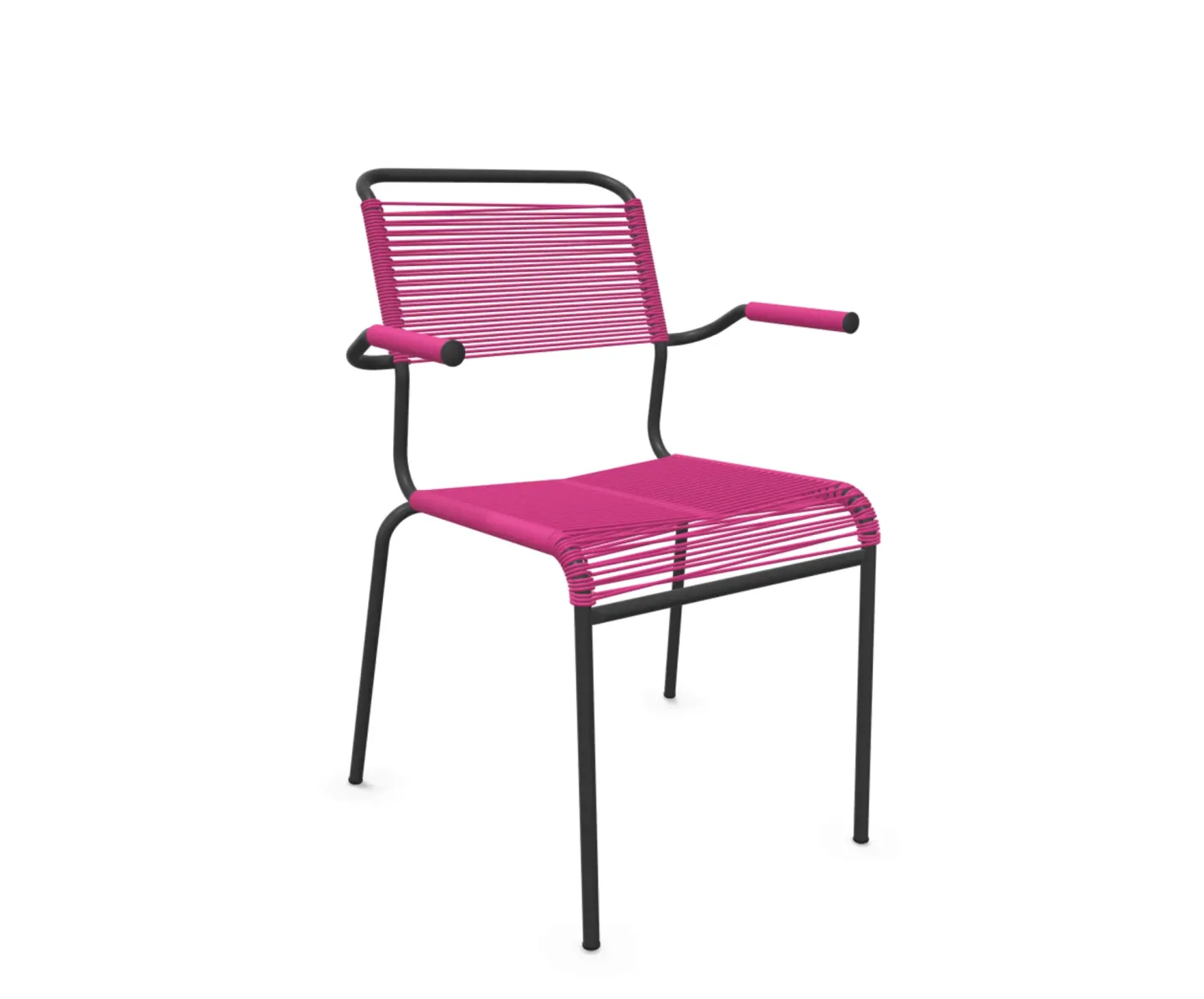 Schaffner Spaghetti-Stuhl Säntis mit Armlehnen Rosa | Schubiger Möbel