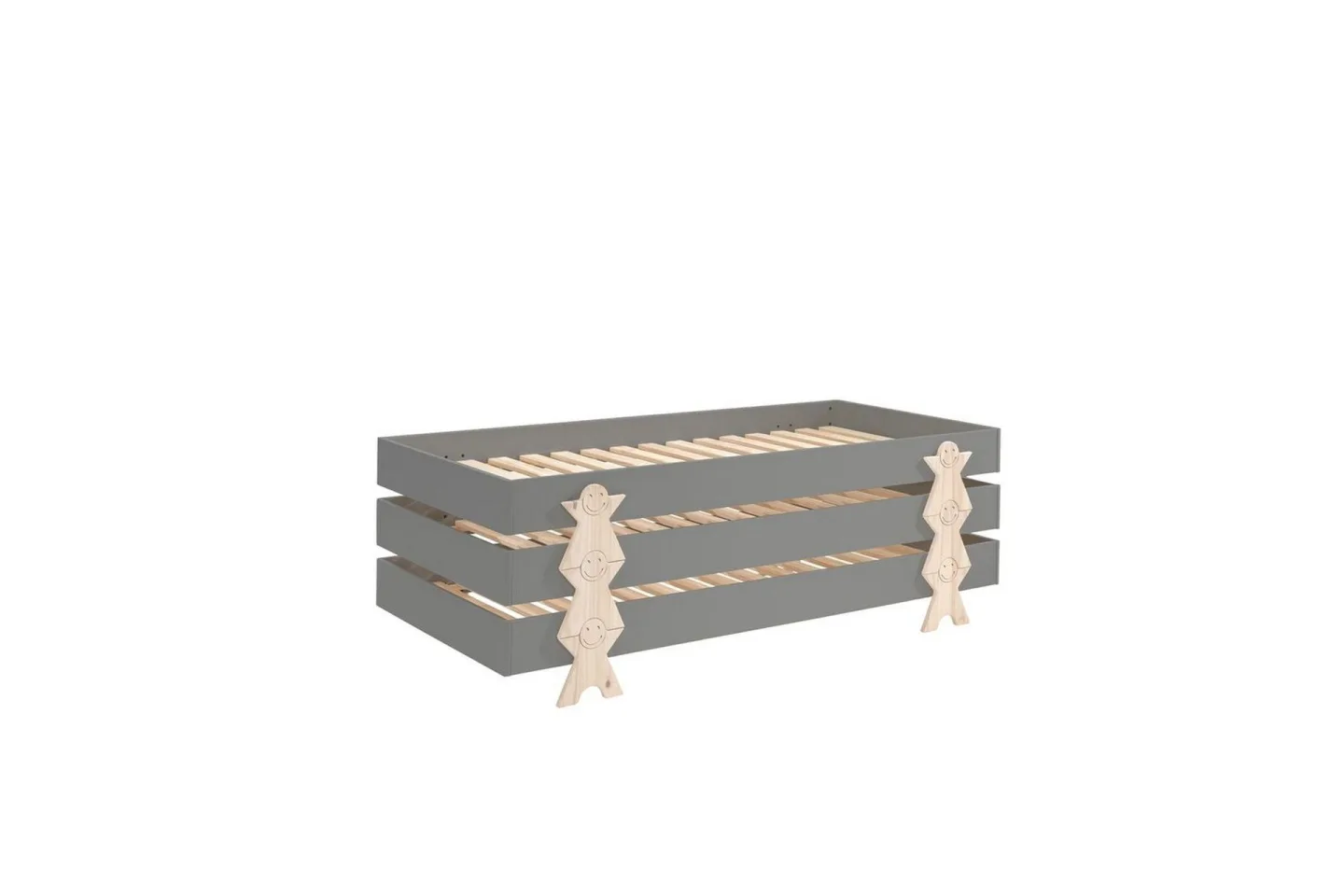 Säng Modulo med smilisfötter Grå, 3 - Grå, 3