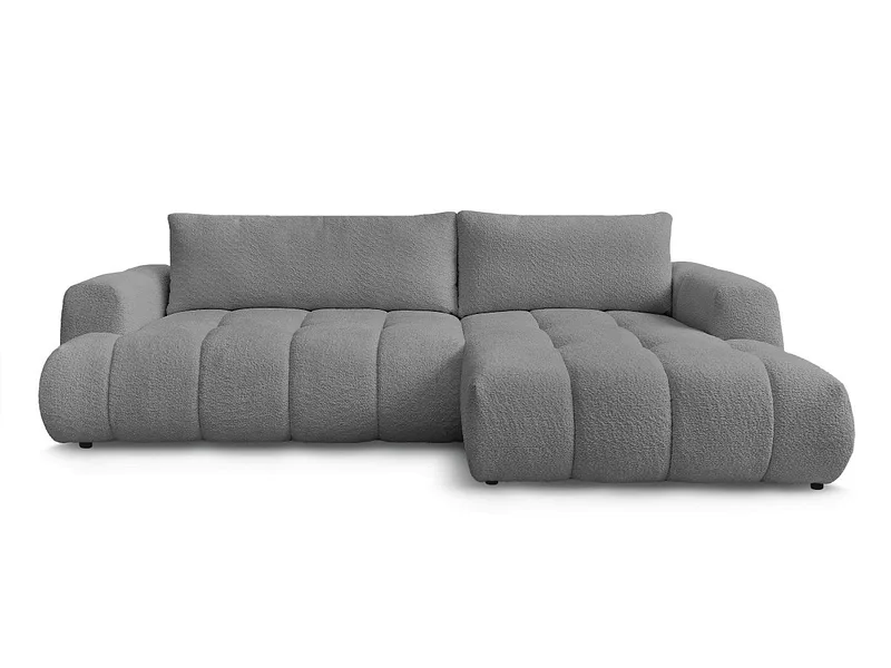 Ecksofa BOBOCHIC FUJI Boucle-Stoff dunkelgrau