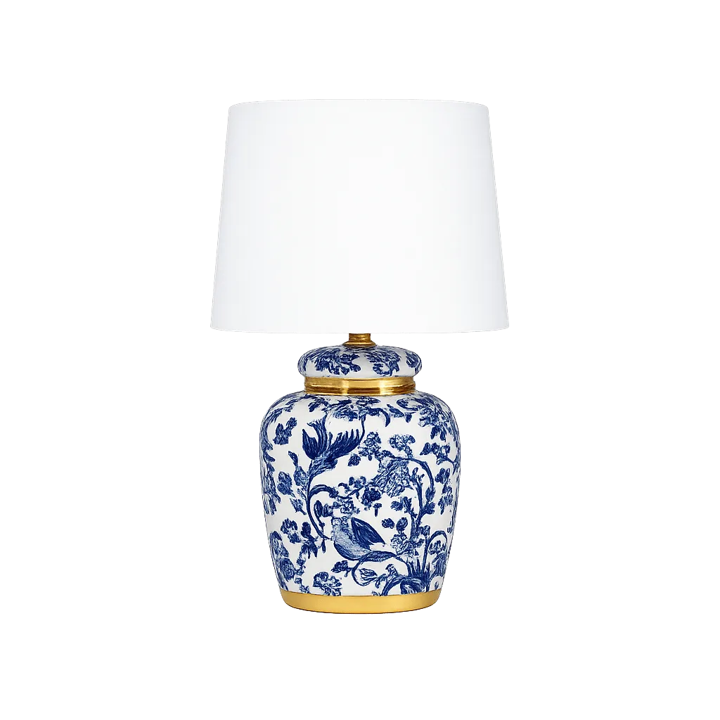 Lampan - Blomsterlilla 30cm - Bordslampa - Blå