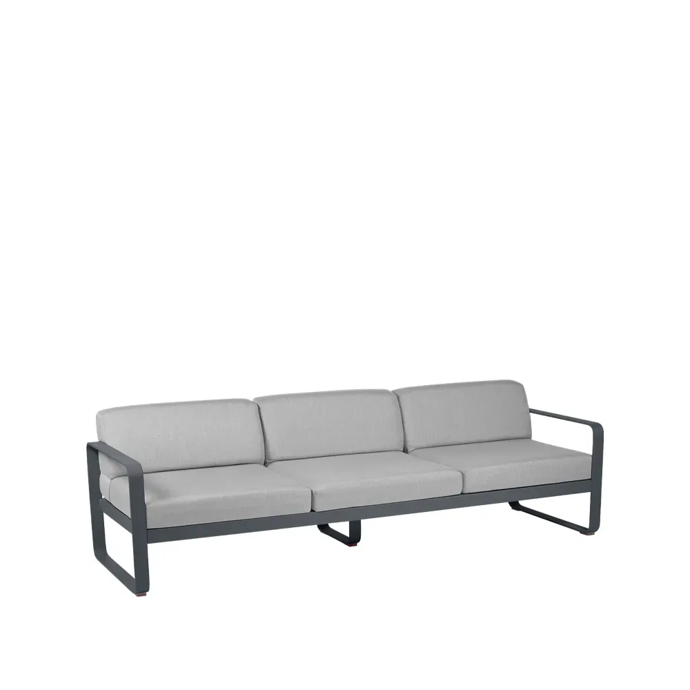 Fermob Bellevie soffa 3-sits Anthracite (grå), flannel grey dyna