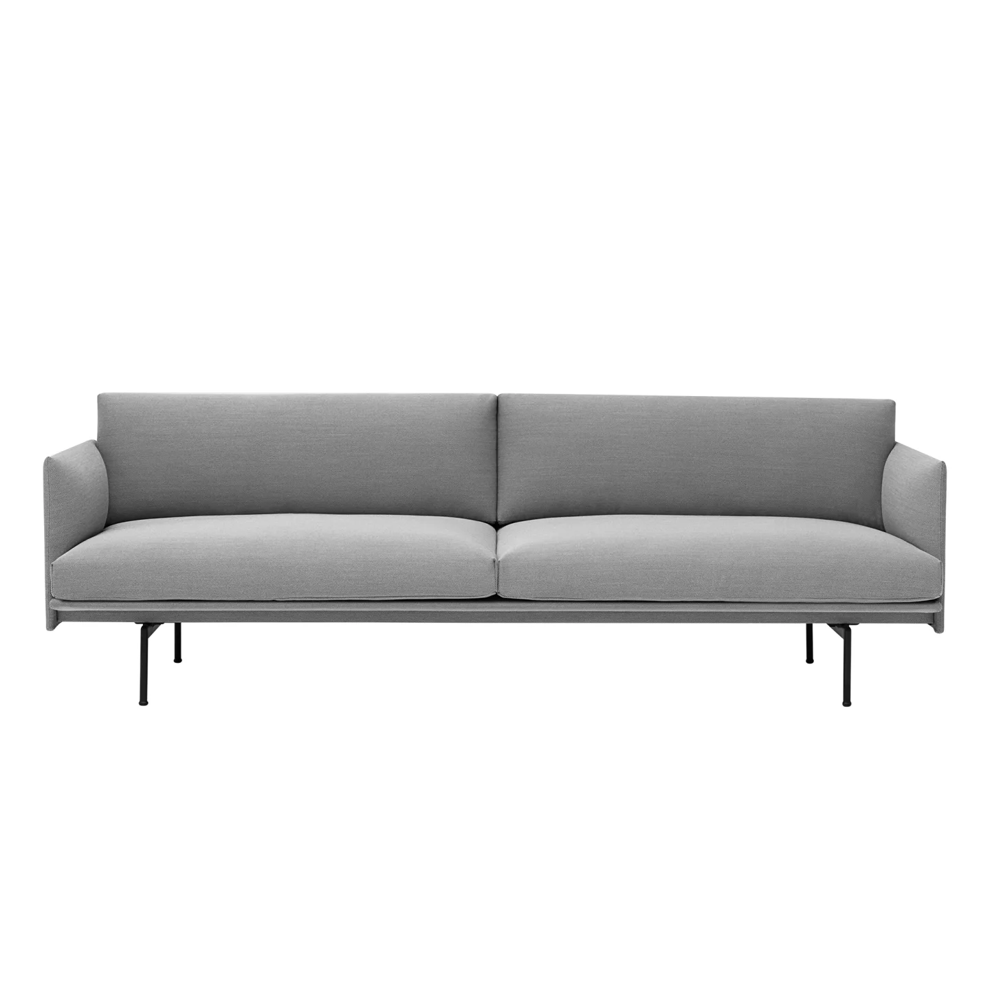 Muuto - Outline 3-Seater / Black Base Steelcut Trio 133 - Soffor - Anderssen & Voll - Grå