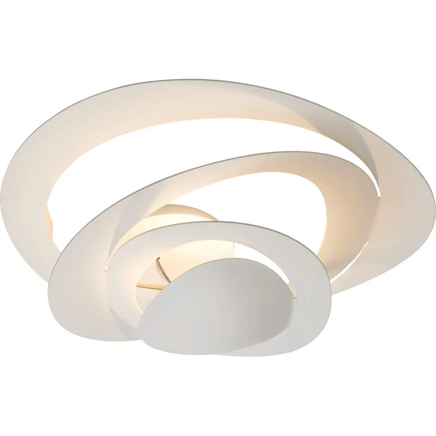 Designer-Deckenlampe Artemide Pirce Mini - Farbe: Aluminium/Weiss - Material: Metall - LED - Lichtfarbe: Warmweiss - LED Energiesparlampen