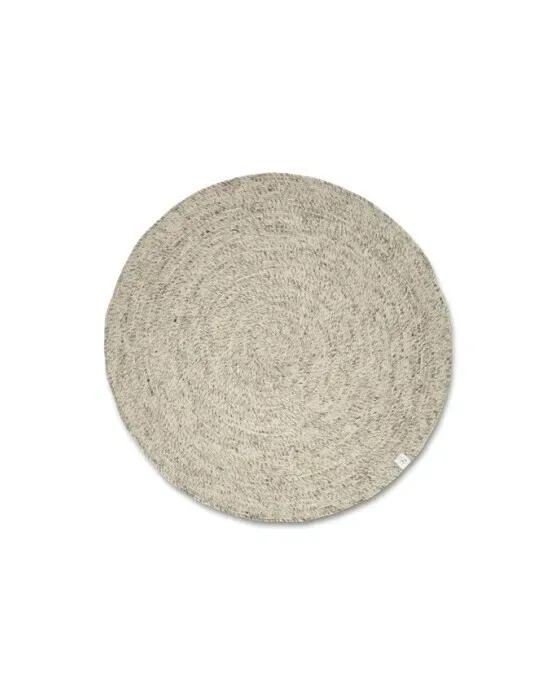 Merino tæppe rundt natural beige