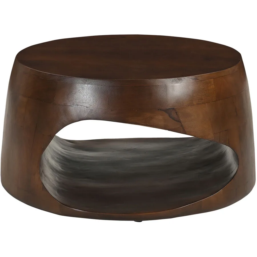 Salontisch Rondo Braun Holz 75 cm - Material: Mangoholz massiv