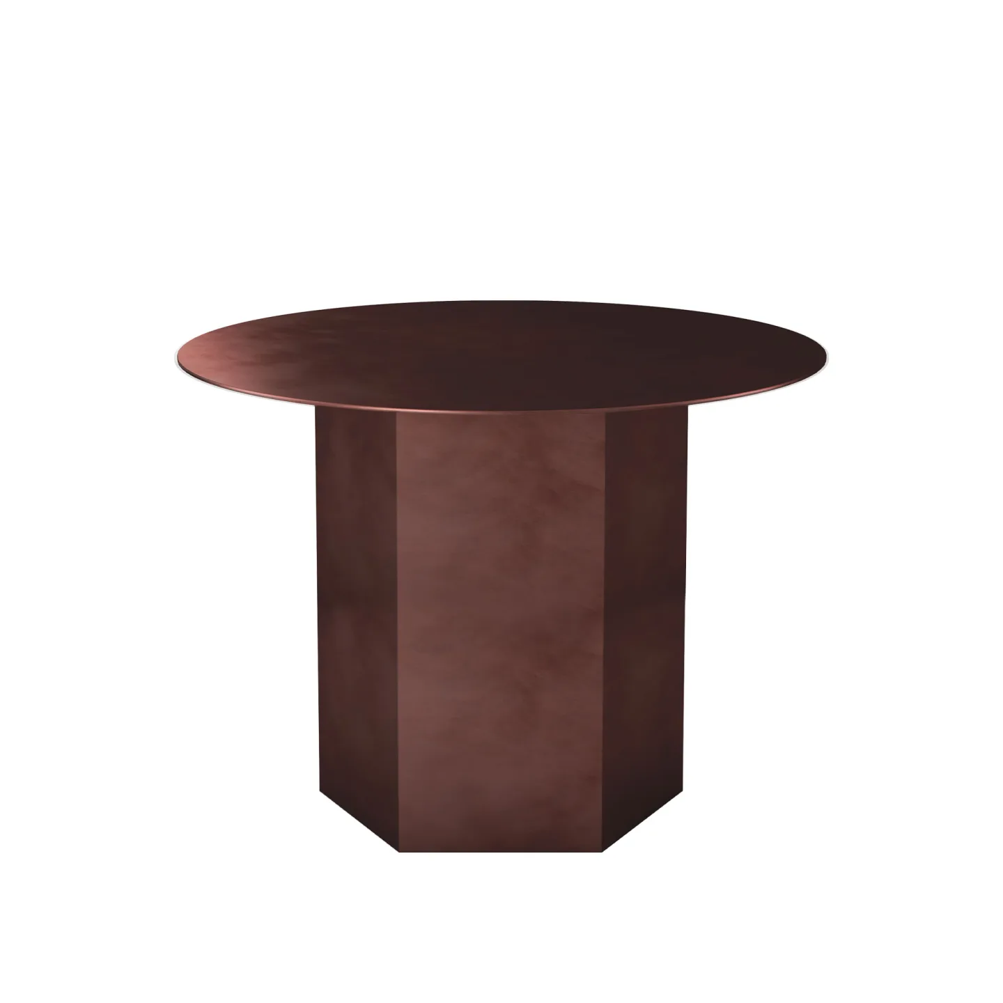Gubi - Epic Coffee Table Round Ø60 Steel, Earthy Red - Soffbord - GamFratesi - Röd - Metall