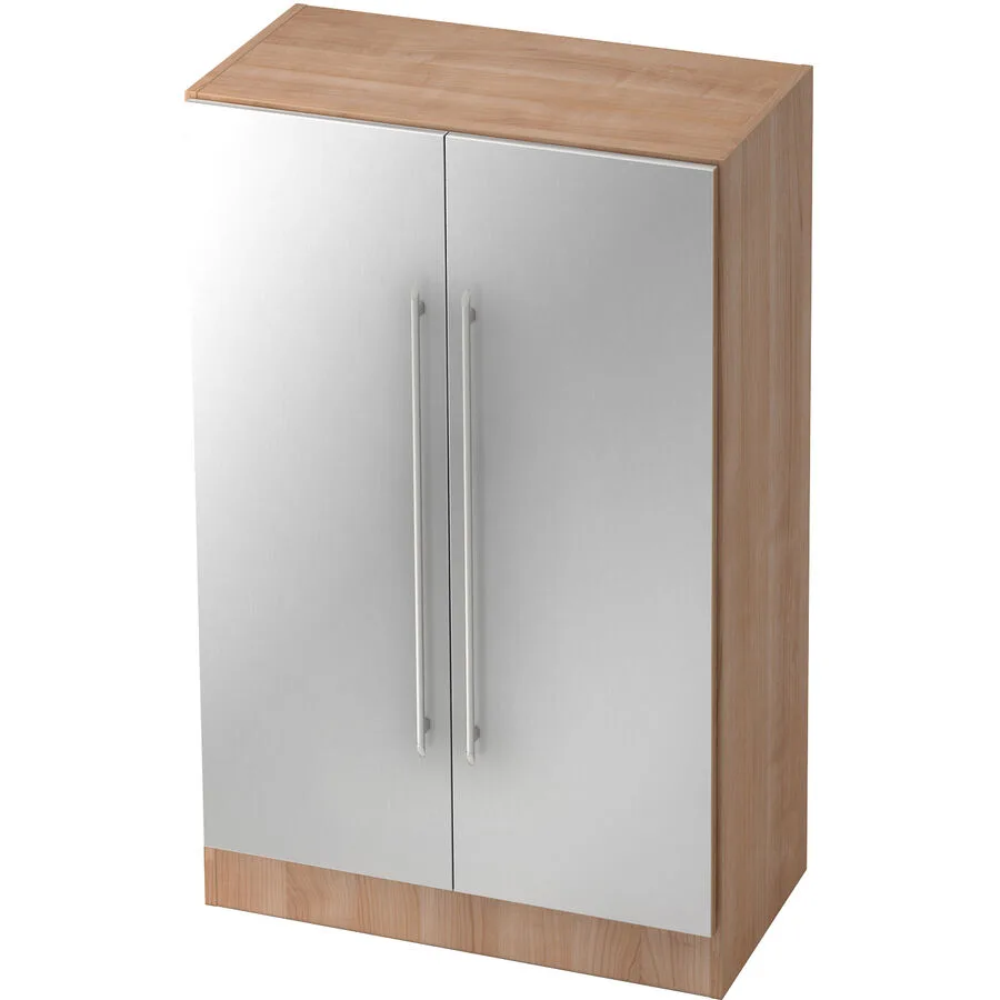 Aktenschrank Office Silber, Nussbaum Holzwerkstoff B 80 H 127 cm