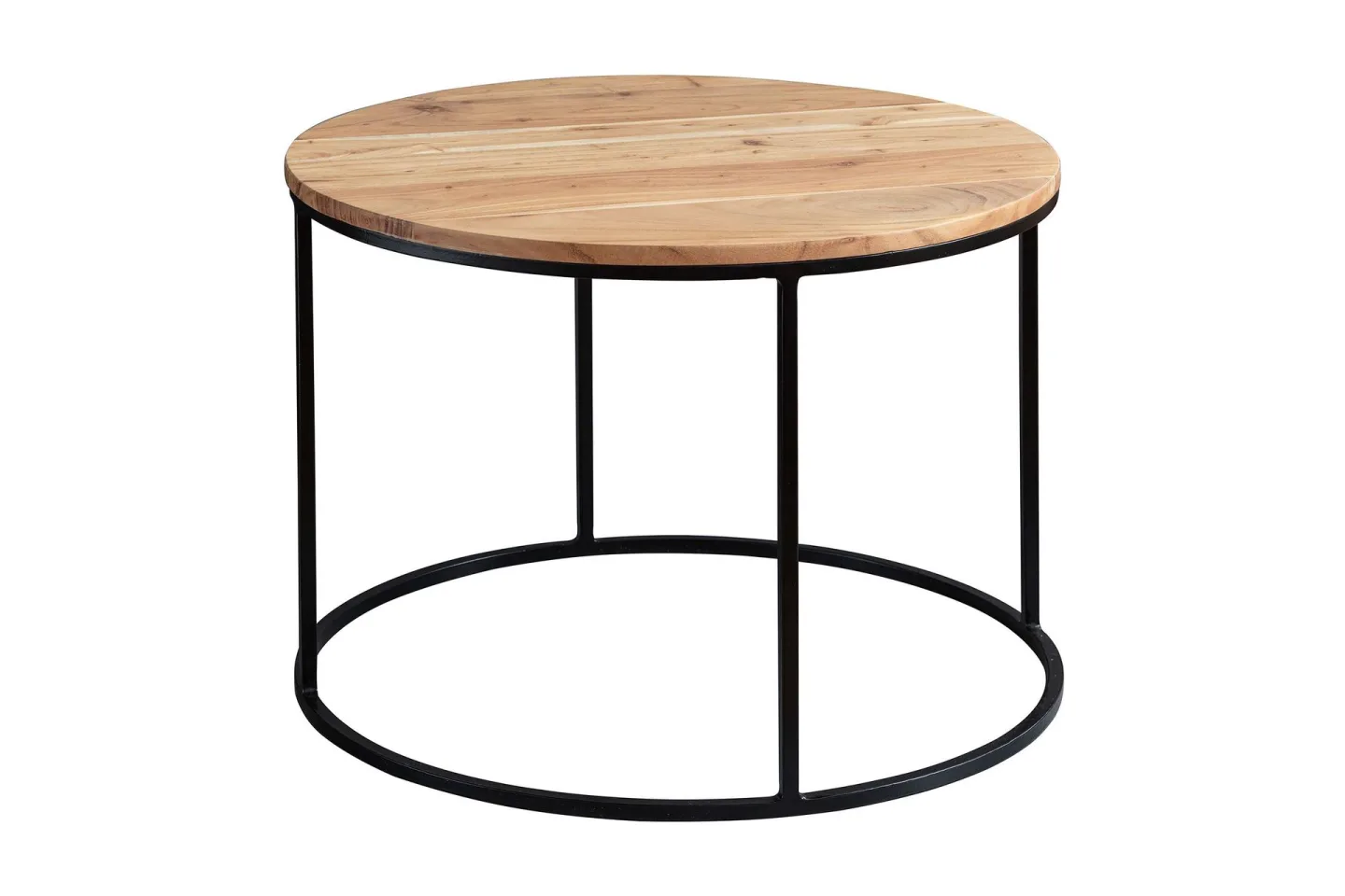 Gorizia Soffbord 60 cm Runt - Akacia/Svart