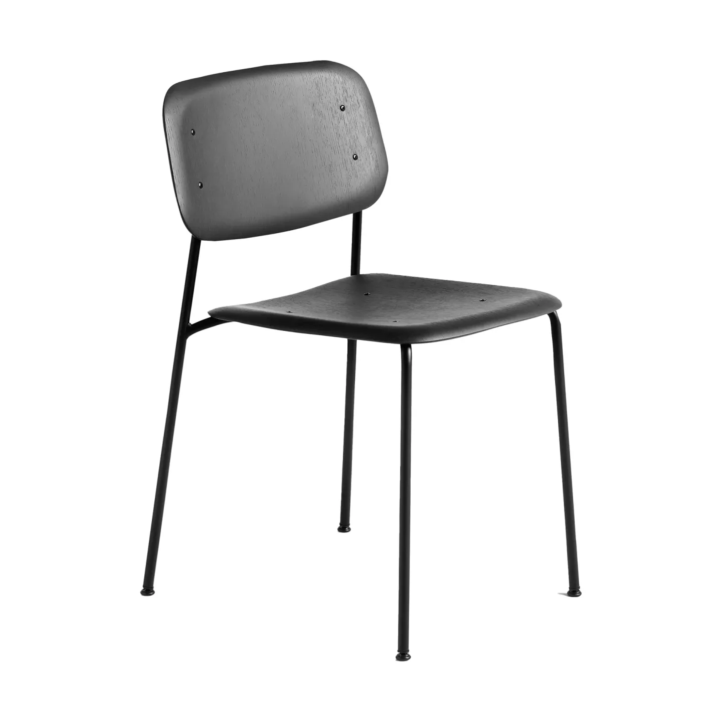 HAY Soft Edge 40 Stuhl Soft black, schwarzes Stahlgestell
